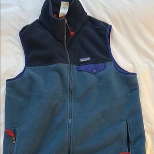 Patagonia Blue and Black Fleece Vest